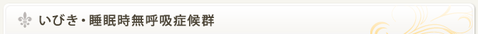 いびき・睡眠時無呼吸症候群