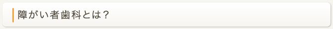 障がい者歯科とは？